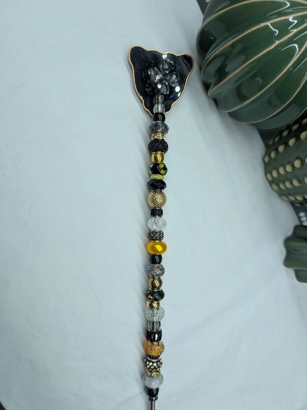 Hand Made Fairy Wand/Plant/Garden Stake W/Sparkly Leopard Topper